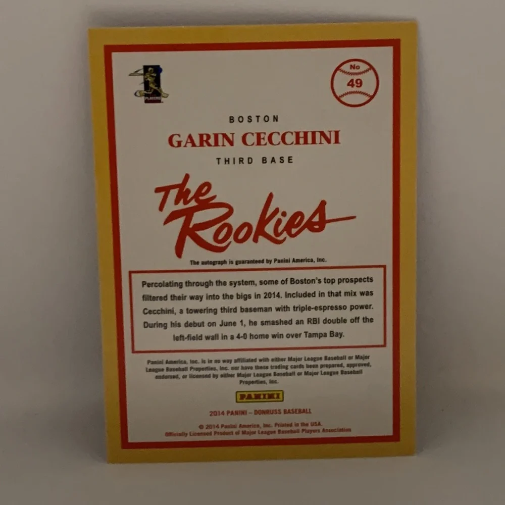 2014 Donruss The Rookies Garin Cecchini NY Mets -Autograph #49 (015)